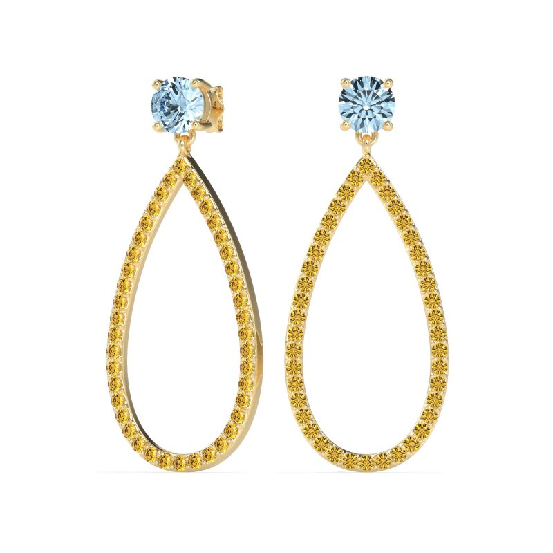 Pave Open Tear-Drop Earrings