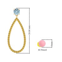 Pave Open Tear-Drop Earrings