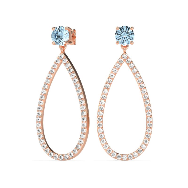 Pave Open Tear-Drop Earrings