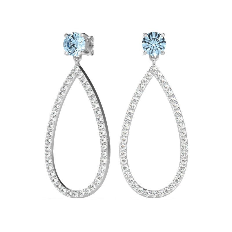 Pave Open Tear-Drop Earrings