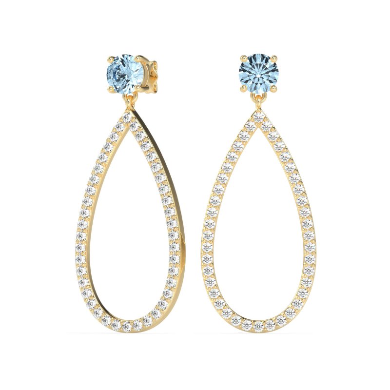 Pave Open Tear-Drop Earrings