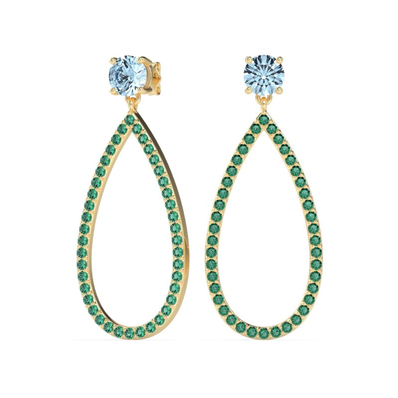 Pave Open Tear-Drop Earrings