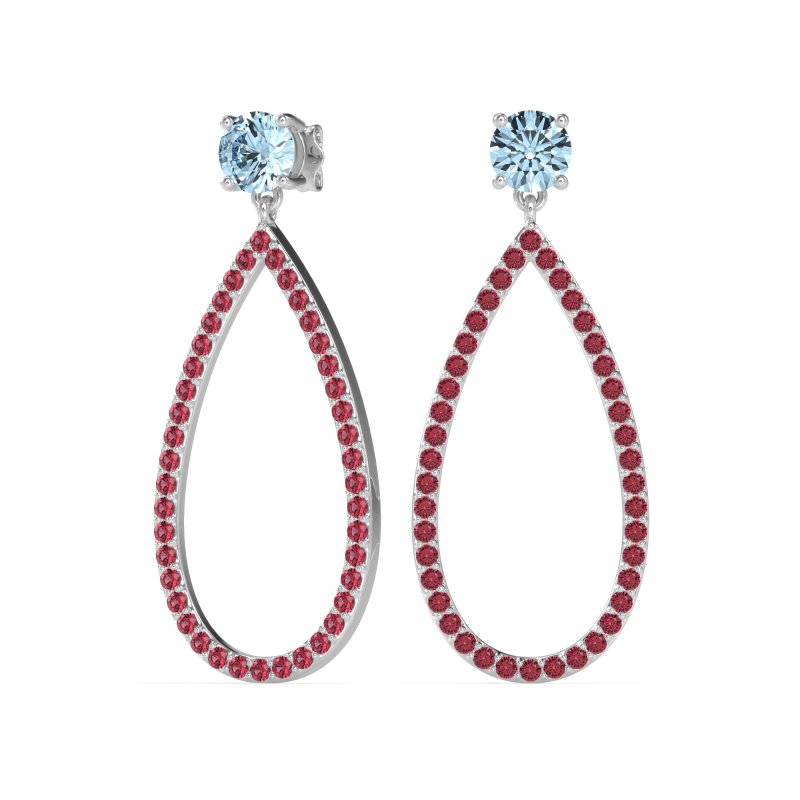 Pave Open Tear-Drop Earrings