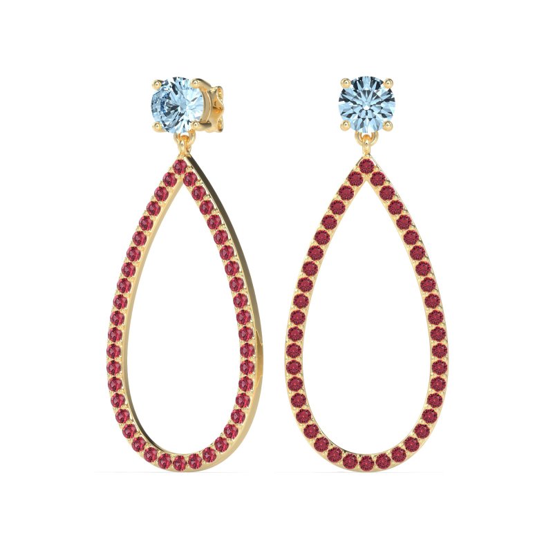 Pave Open Tear-Drop Earrings