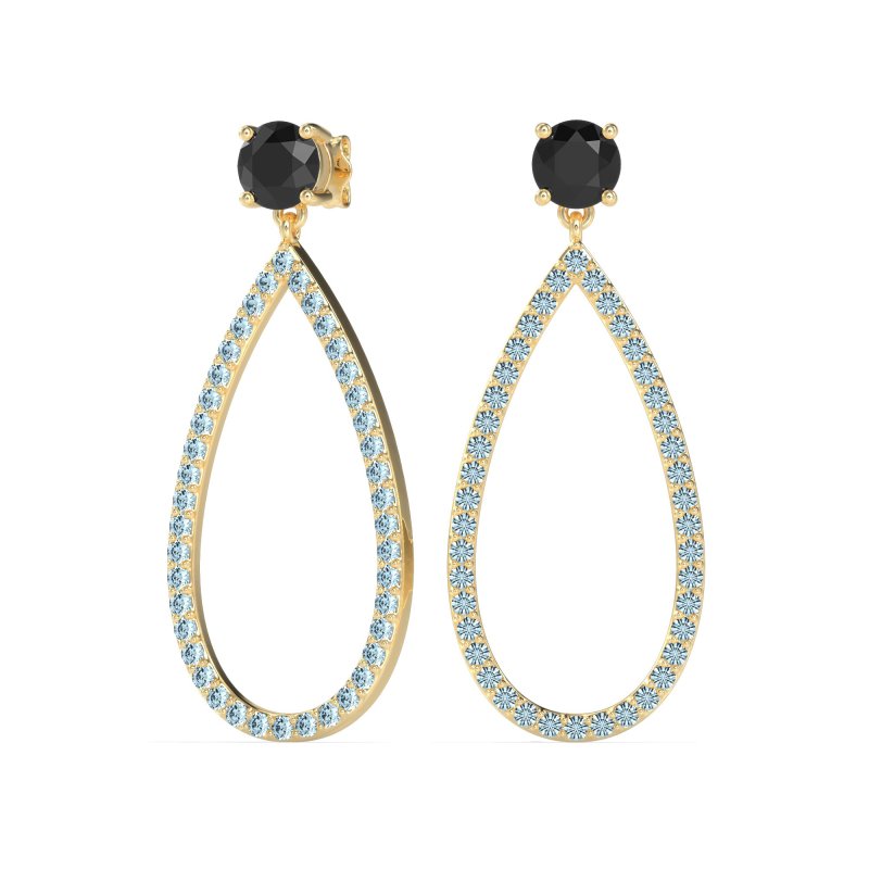 Pave Open Tear-Drop Earrings