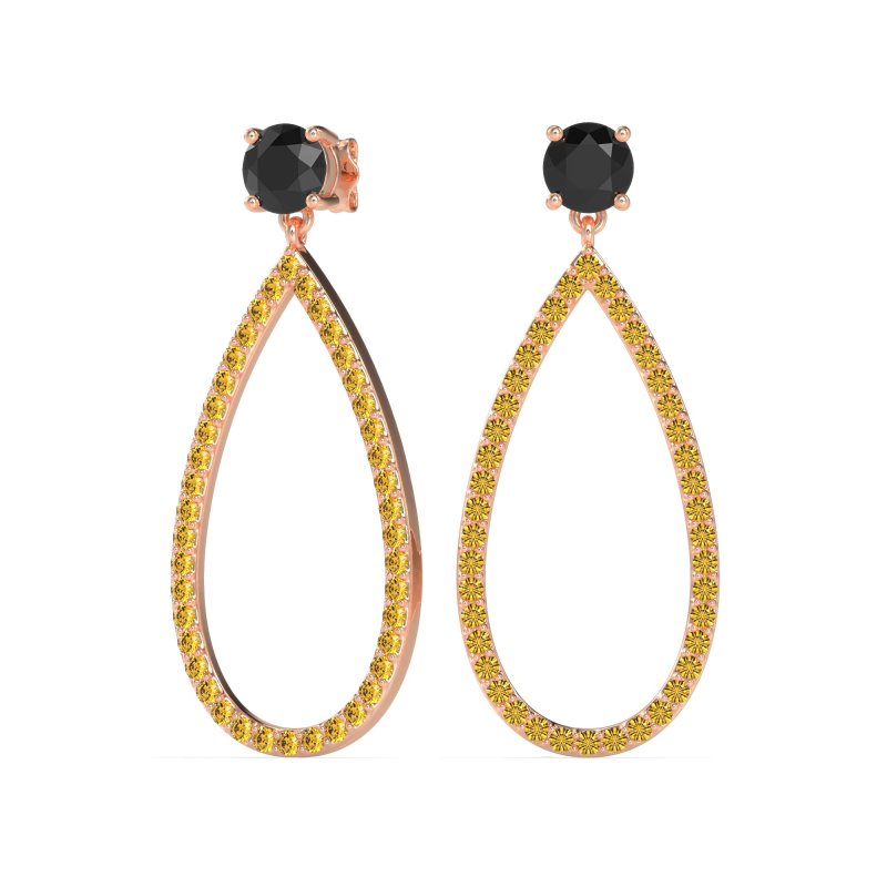 Pave Open Tear-Drop Earrings