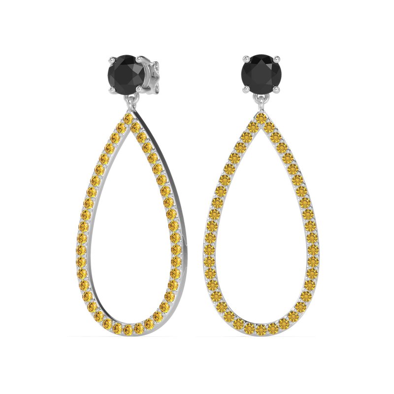 Pave Open Tear-Drop Earrings