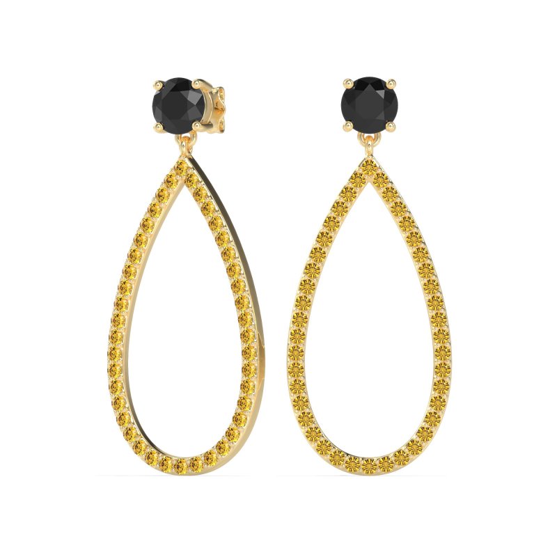 Pave Open Tear-Drop Earrings