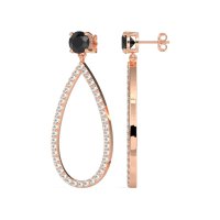 Pave Open Tear-Drop Earrings