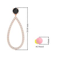 Pave Open Tear-Drop Earrings
