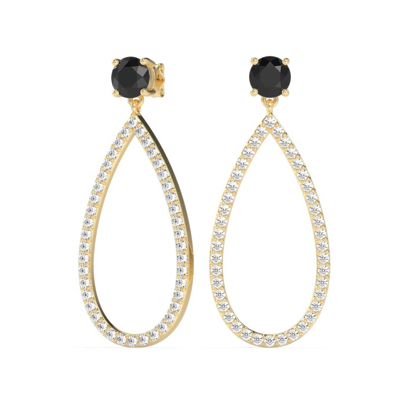 Pave Open Tear-Drop Earrings