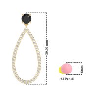 Pave Open Tear-Drop Earrings