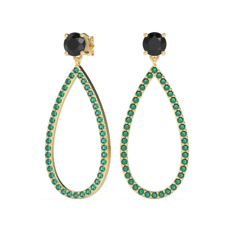 Pave Open Tear-Drop Earrings