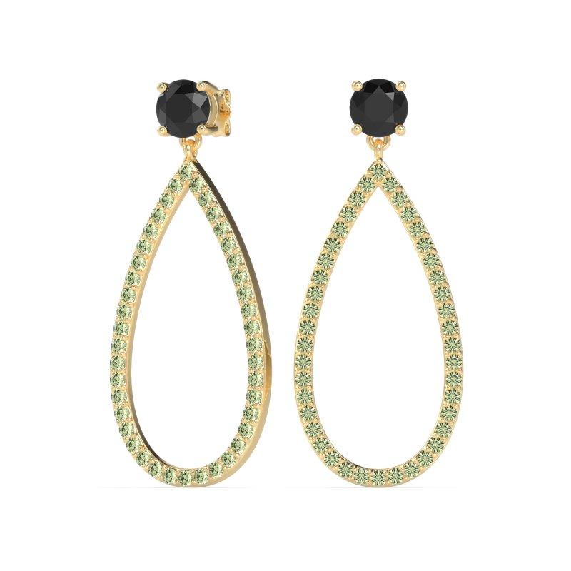 Pave Open Tear-Drop Earrings