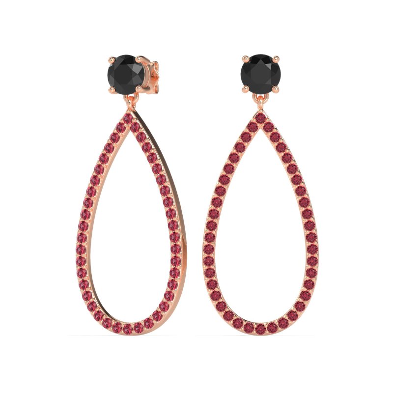 Pave Open Tear-Drop Earrings