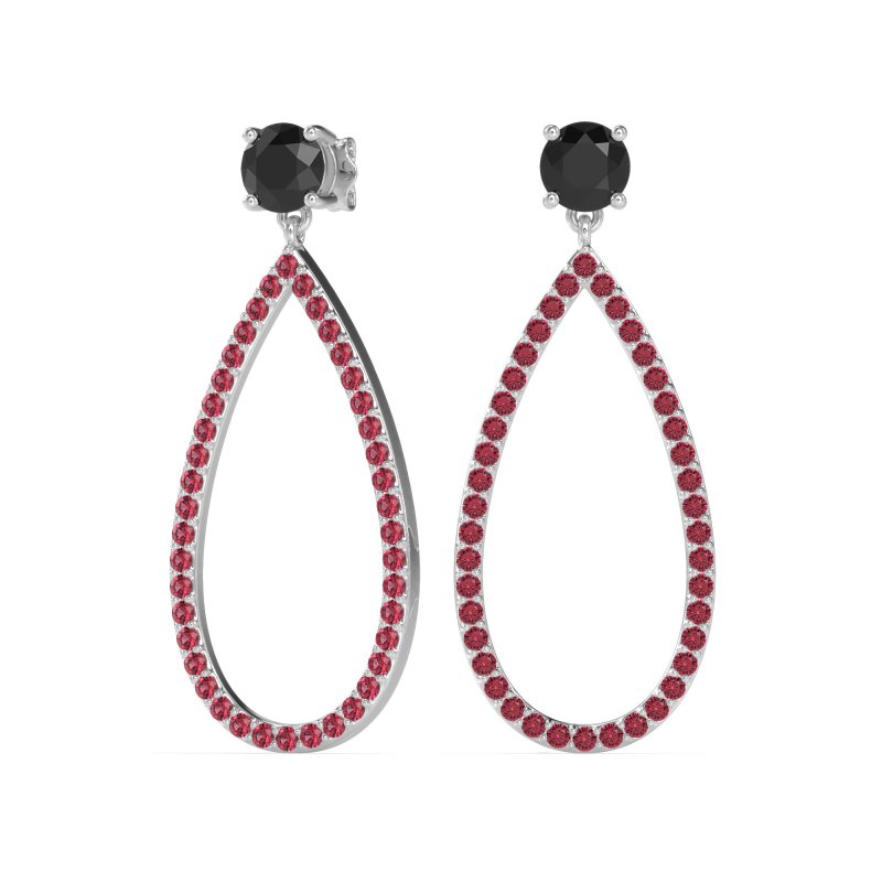 Pave Open Tear-Drop Earrings