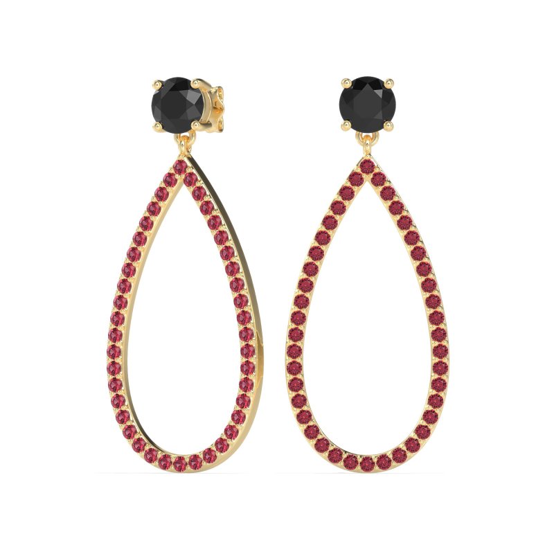 Pave Open Tear-Drop Earrings