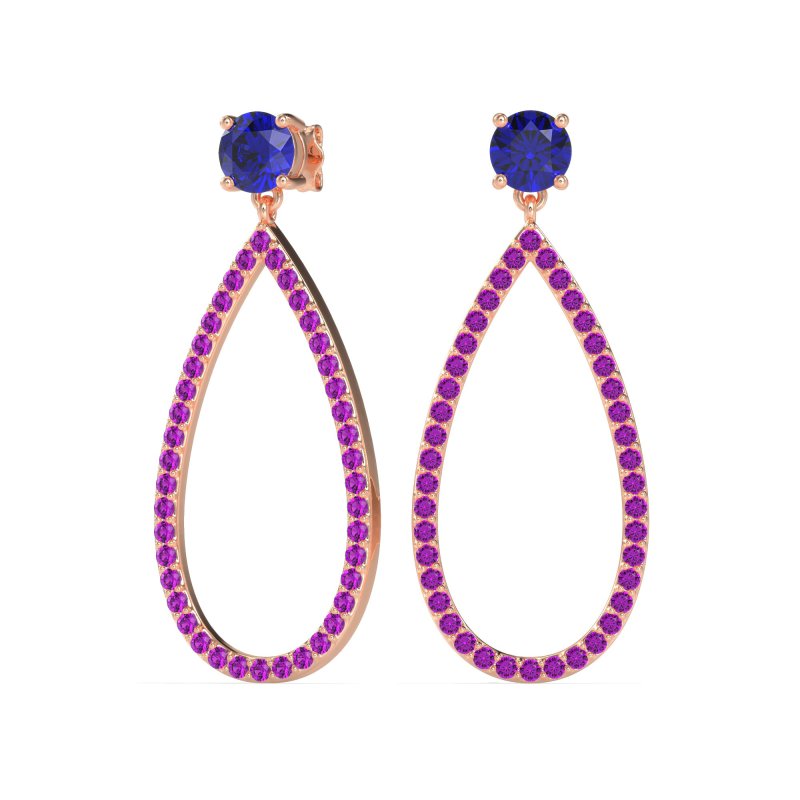 Pave Open Tear-Drop Earrings