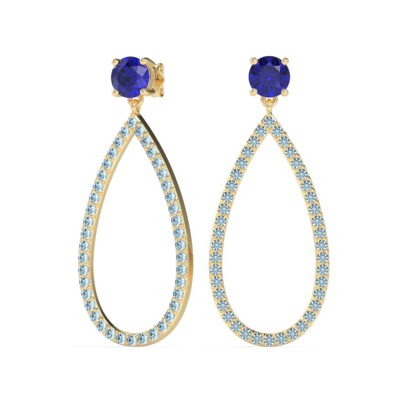 Pave Open Tear-Drop Earrings