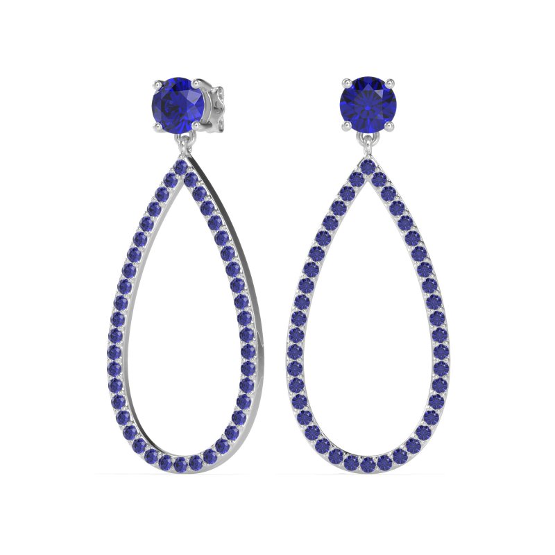 Pave Open Tear-Drop Earrings
