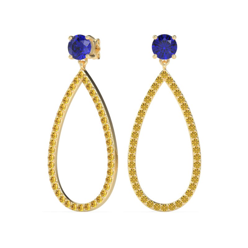 Pave Open Tear-Drop Earrings