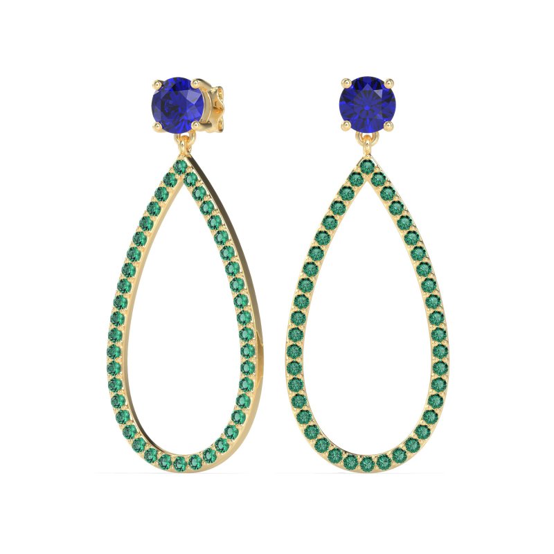 Pave Open Tear-Drop Earrings