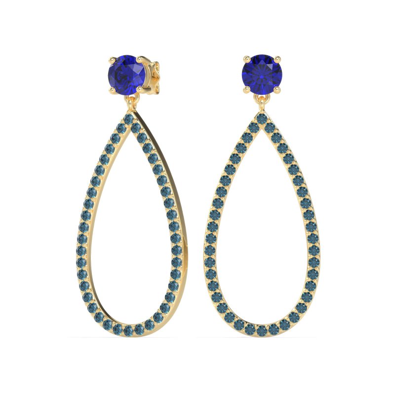 Pave Open Tear-Drop Earrings