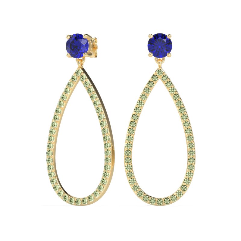 Pave Open Tear-Drop Earrings