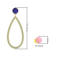 Pave Open Tear-Drop Earrings