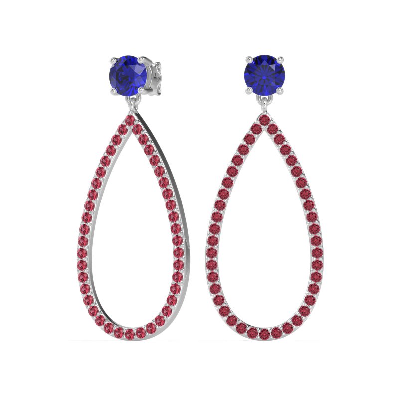 Pave Open Tear-Drop Earrings
