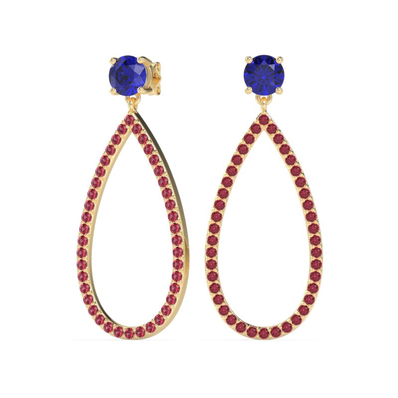 Pave Open Tear-Drop Earrings