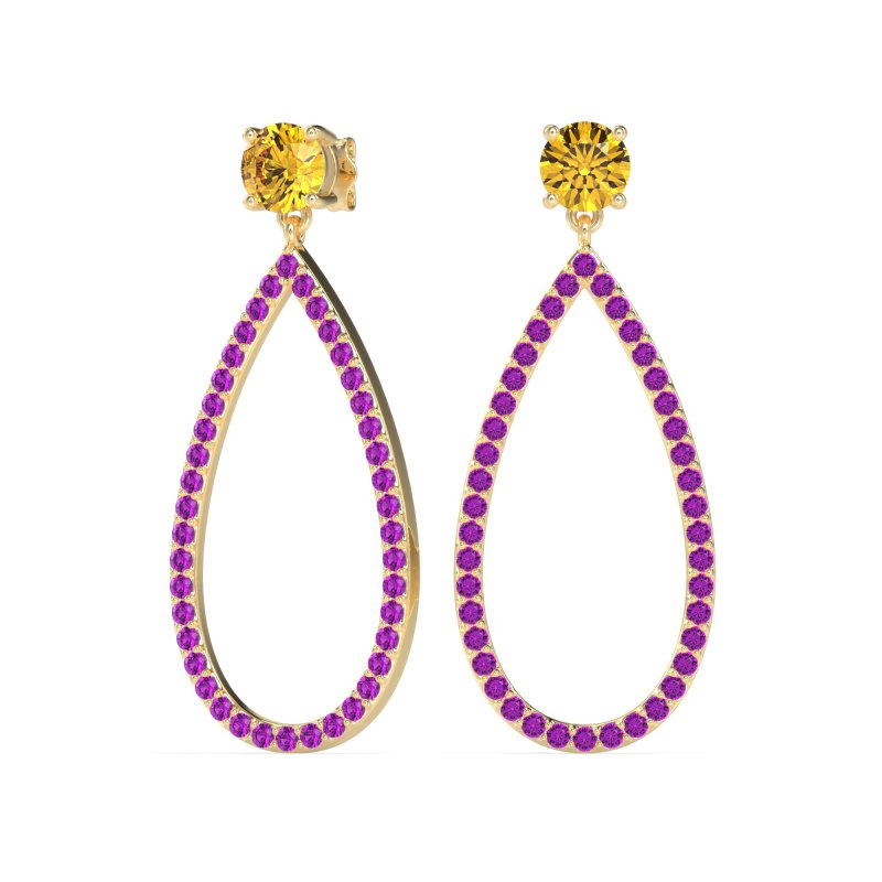 Pave Open Tear-Drop Earrings
