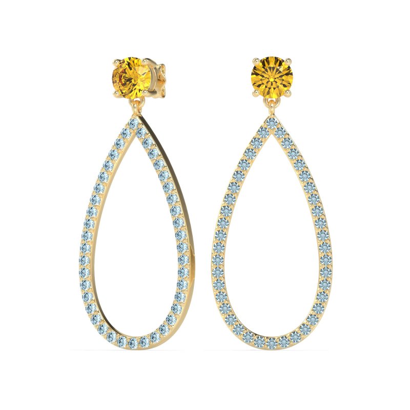 Pave Open Tear-Drop Earrings