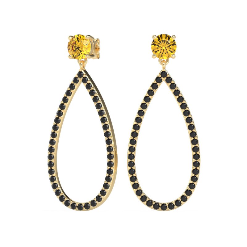 Pave Open Tear-Drop Earrings
