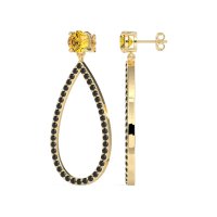 Pave Open Tear-Drop Earrings