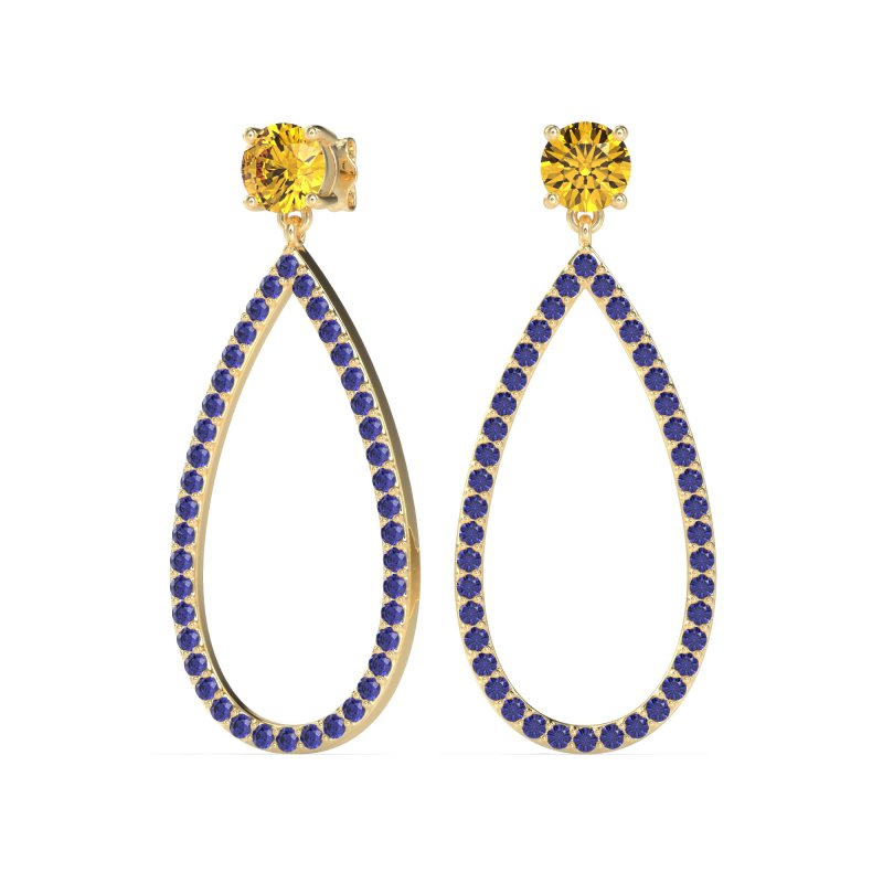 Pave Open Tear-Drop Earrings
