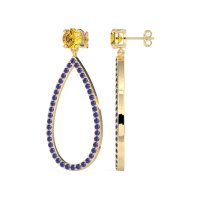 Pave Open Tear-Drop Earrings