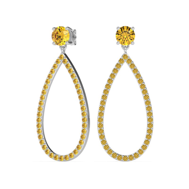 Pave Open Tear-Drop Earrings