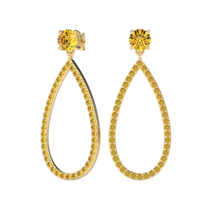 Pave Open Tear-Drop Earrings