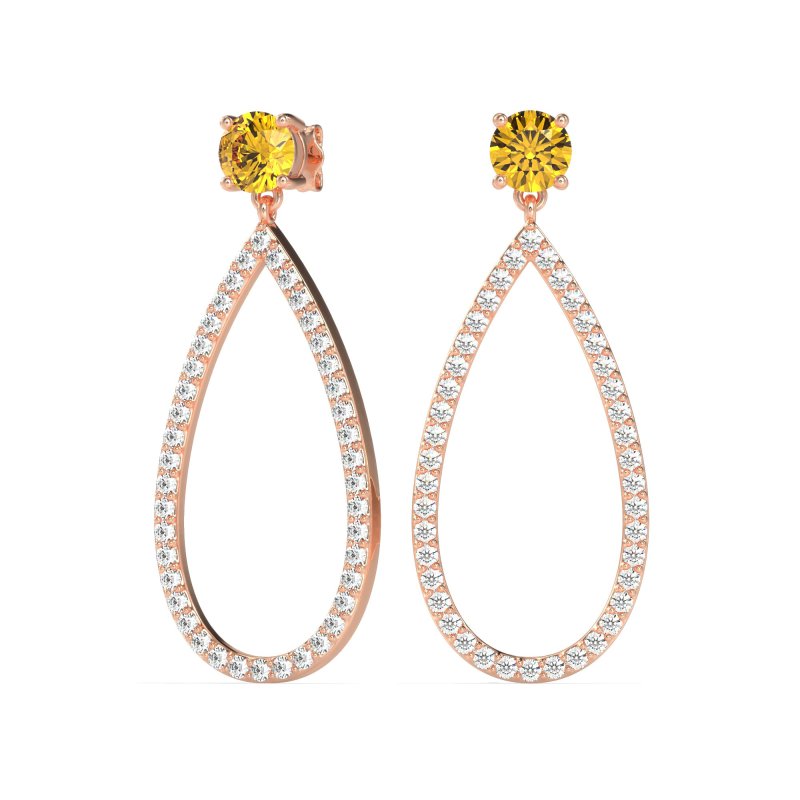 Pave Open Tear-Drop Earrings