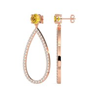 Pave Open Tear-Drop Earrings