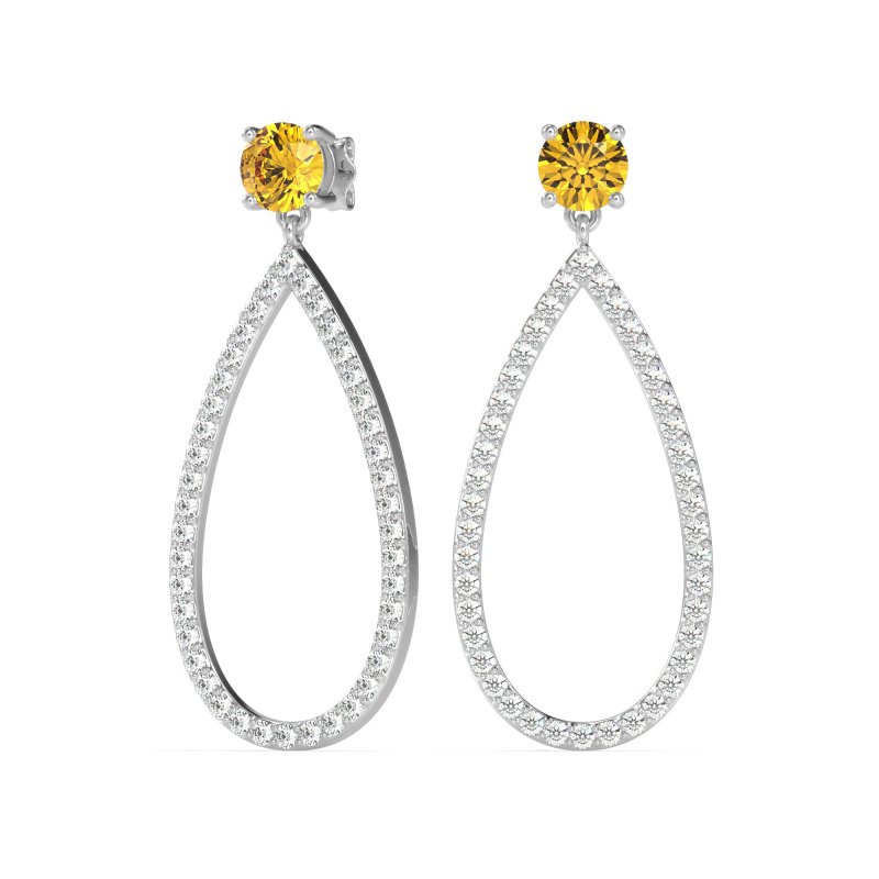 Pave Open Tear-Drop Earrings
