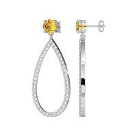 Pave Open Tear-Drop Earrings