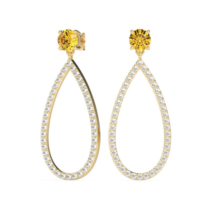 Pave Open Tear-Drop Earrings