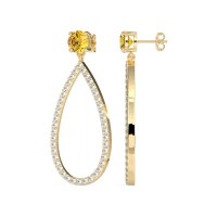 Pave Open Tear-Drop Earrings