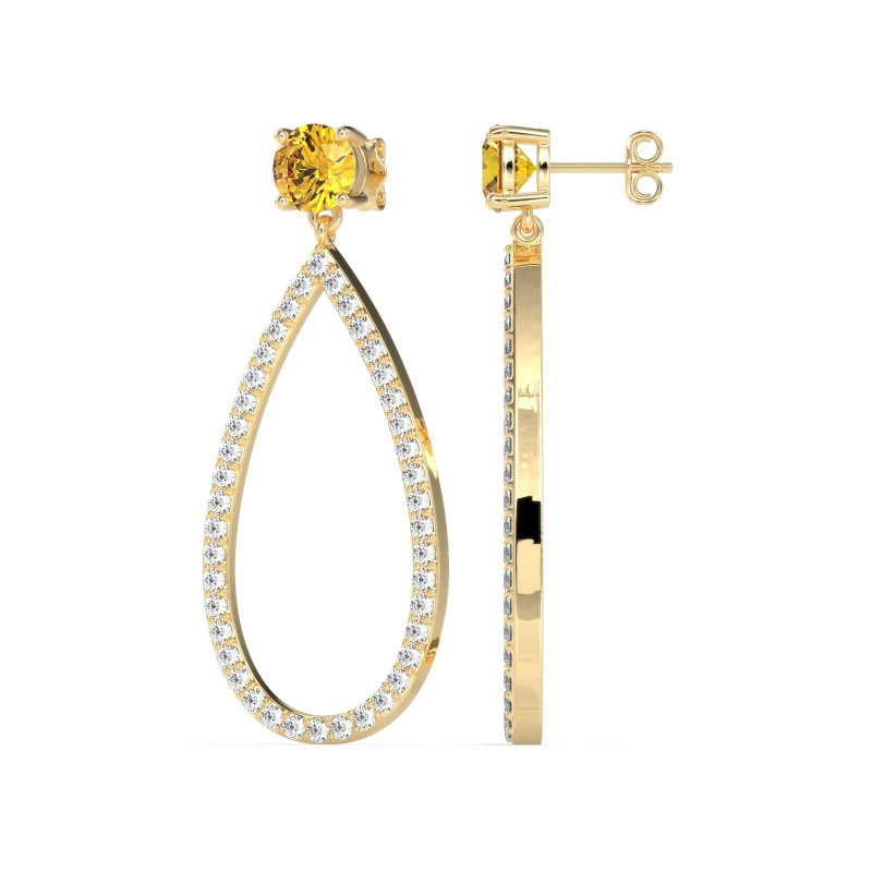 Pave Open Tear-Drop Earrings