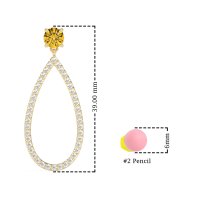 Pave Open Tear-Drop Earrings