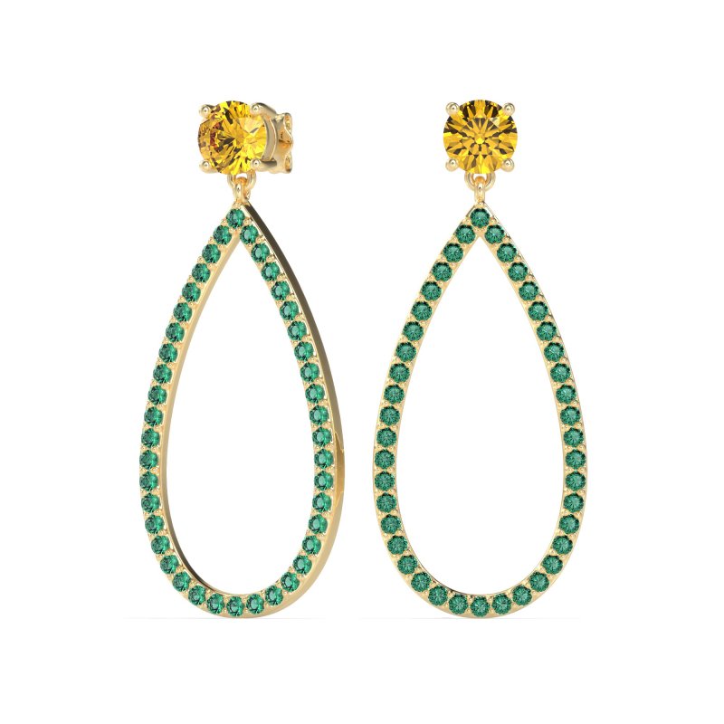 Pave Open Tear-Drop Earrings