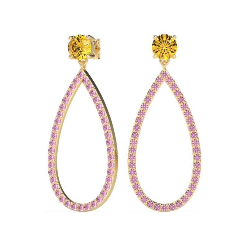 Pave Open Tear-Drop Earrings