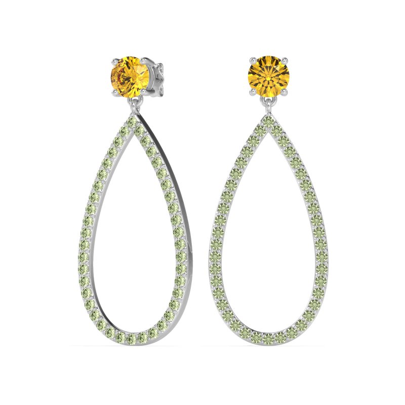 Pave Open Tear-Drop Earrings